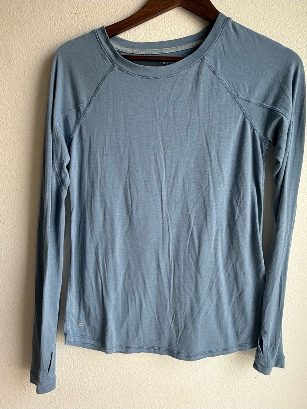 Free Fly Apparel Women's Long Sleeve Crew Neck Top - Dusty Blue